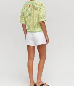 Mabel Short Sleeve Shirt In Lemon And Matcha