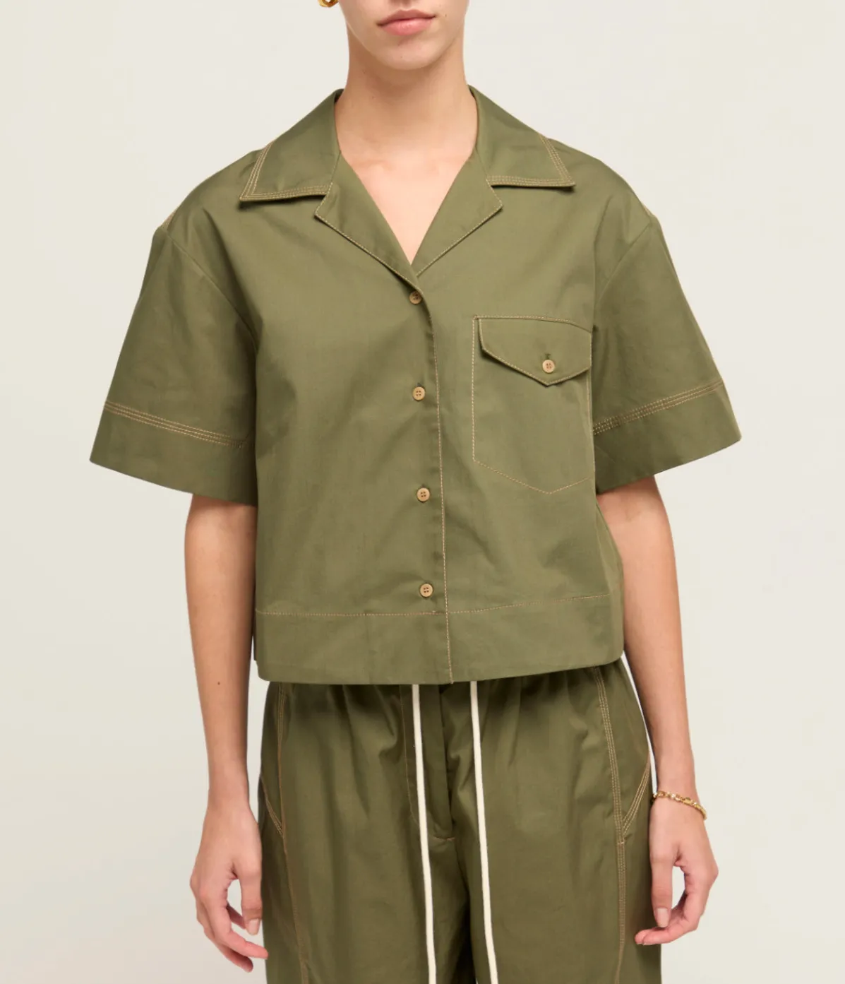 Maddy Short Sleeve Shirt In Khaki