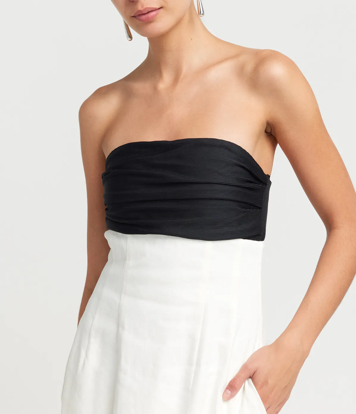 Marcia Maxi Linen Dress In Ivory