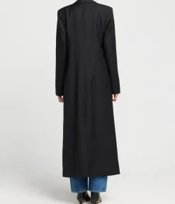 Margot Wool Blend Blazer Coat In Black