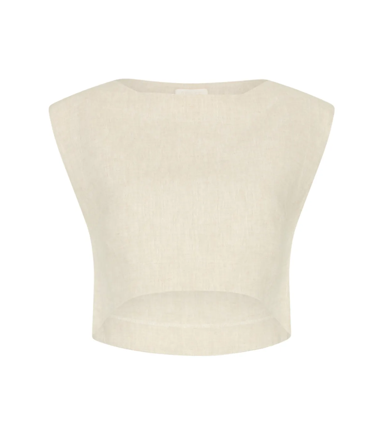 Martina Linen Crop Top In Natural
