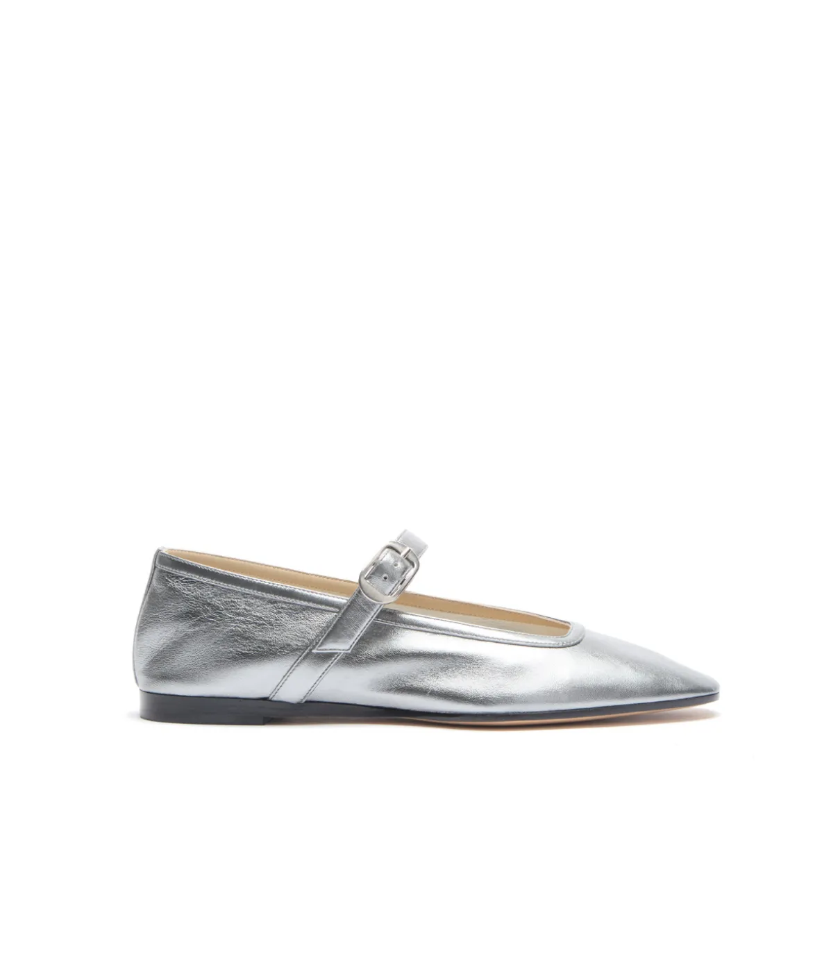 Mary Jane Ballet Flat In Silver