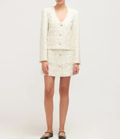 Mateo Skirt In Cream Tweed