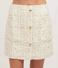 Mateo Skirt In Cream Tweed