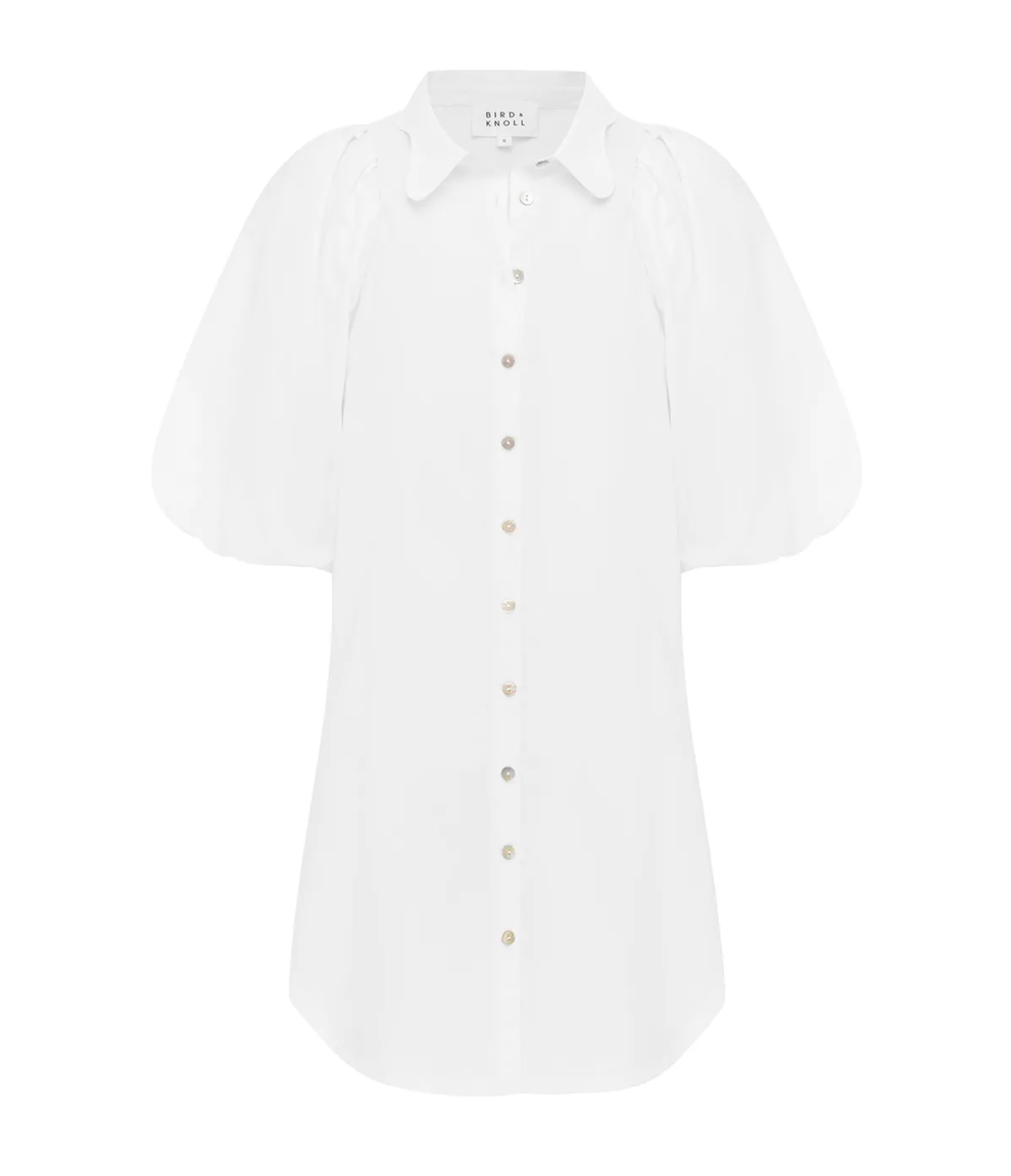 Maude Puff Sleeve Mini Dress In White