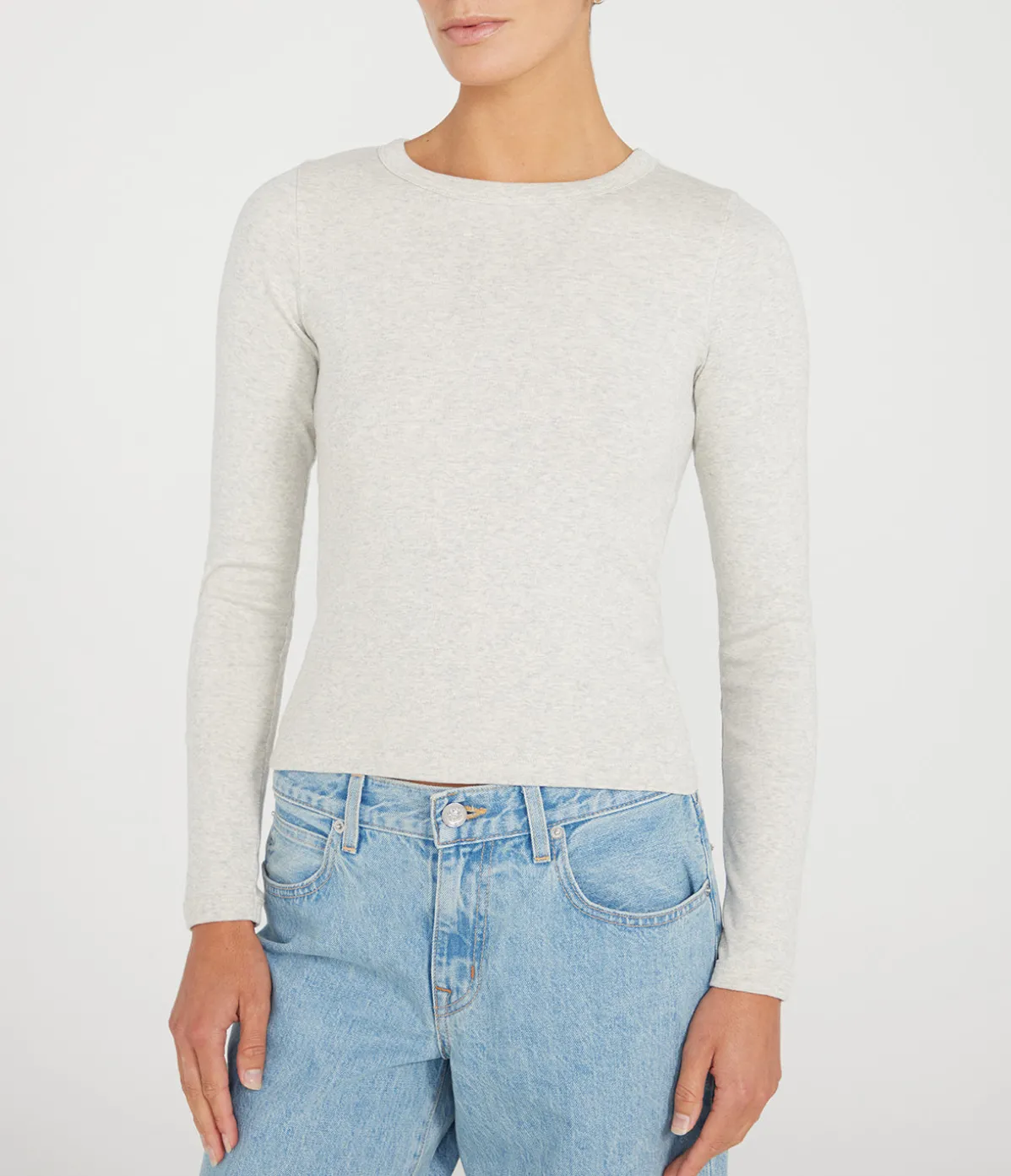 Max Fitted Long Sleeve Tee In Grey