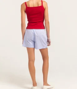 May Square Neck Cami In Red