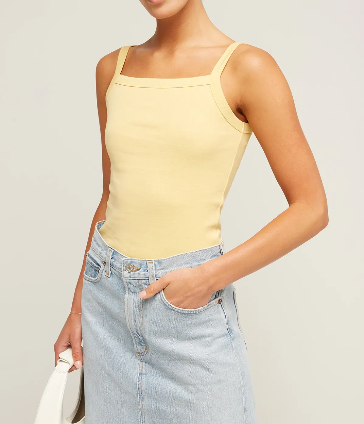 May Square Neck Cami In Straw