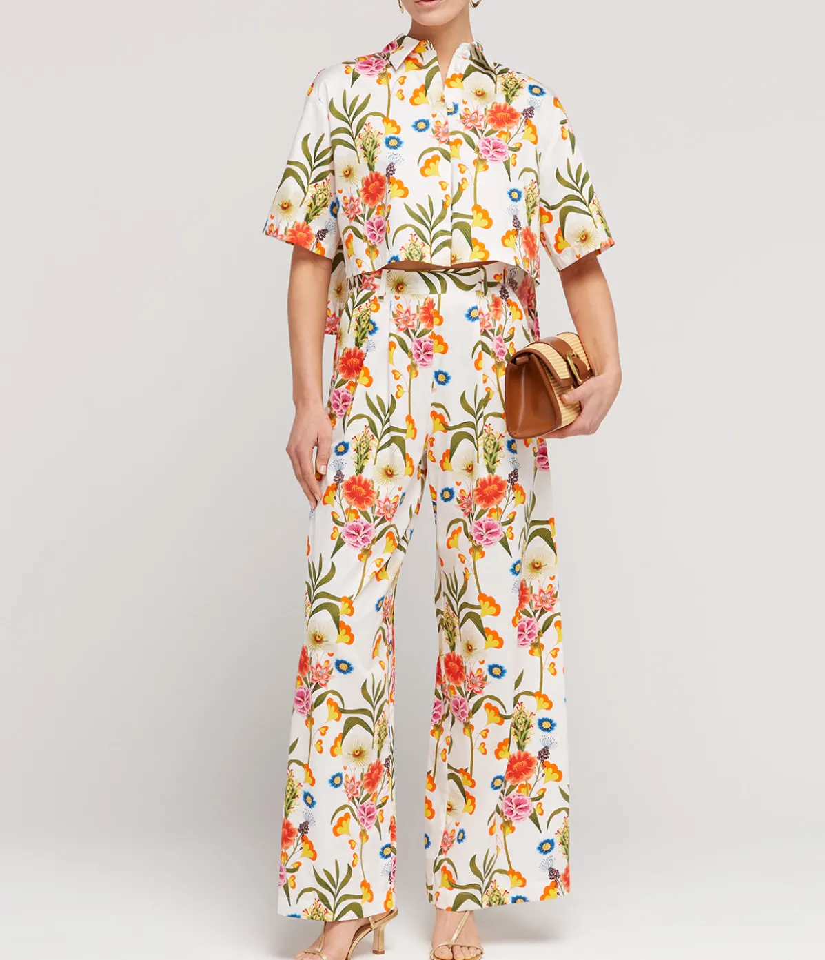 Melia Cotton Pant In Vila Floral