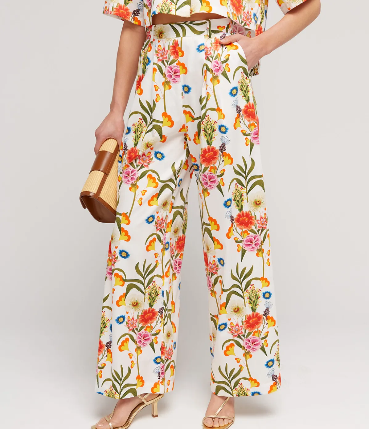 Melia Cotton Pant In Vila Floral