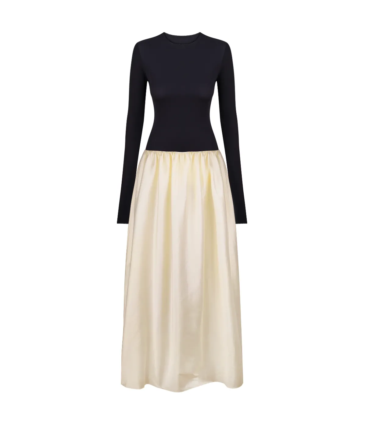 Meringue Maxi Dress In Black And Ivory