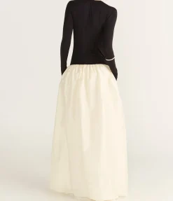 Meringue Maxi Dress In Black And Ivory