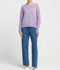 Mila Round Neck Sweater In Iris Melange