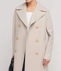 Military Cashmere Coat In Cream