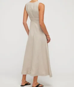 Mimi Linen Bias Dress In Flax