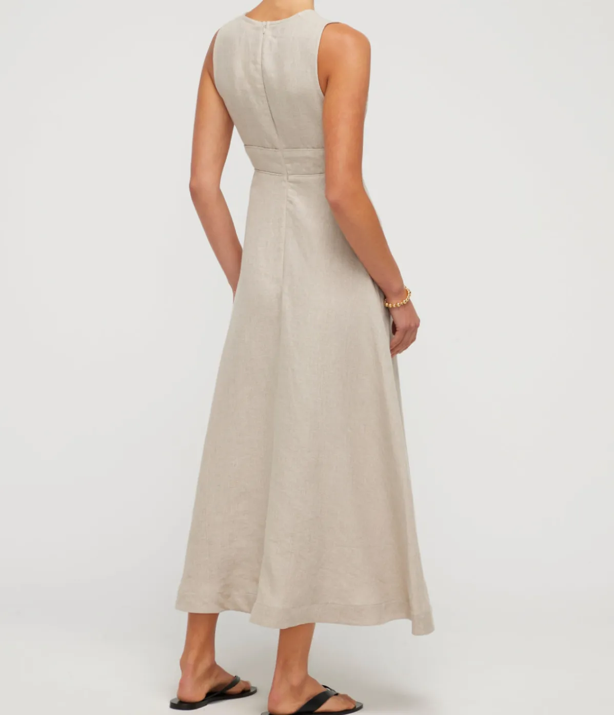 Mimi Linen Bias Dress In Flax