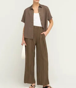 Mina Short Sleeve Shirt In Major Brown