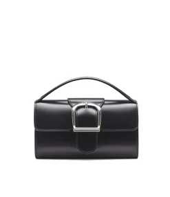Mini Satchel With Flat Handle In Black