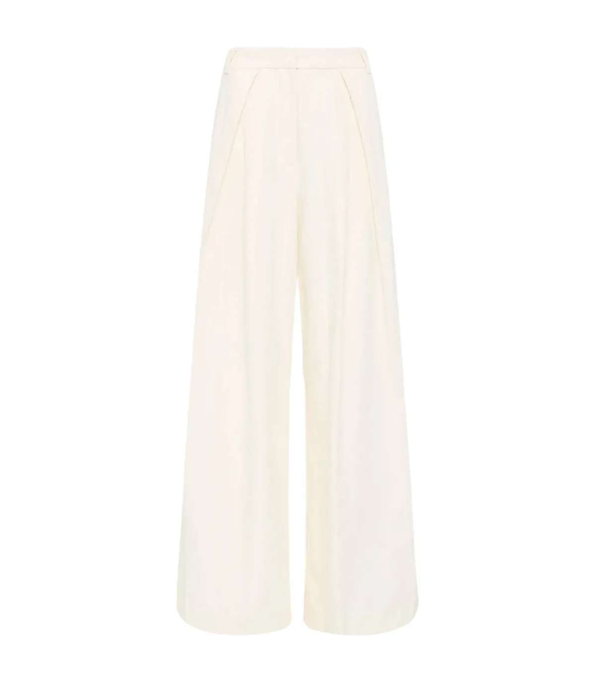 Minimal Fold Trousers In Ivory