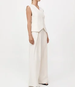 Minimal Fold Trousers In Ivory
