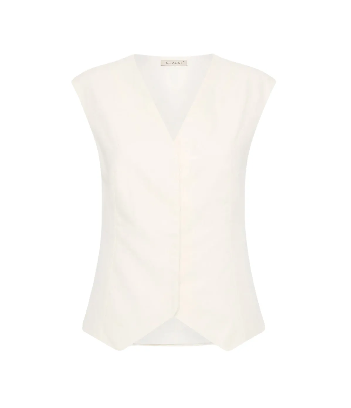 Minimal Tailored Vest In Ivory