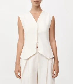 Minimal Tailored Vest In Ivory