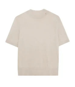 Monique Short Sleeve Sweater In Oatmeal