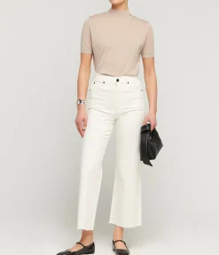 Monique Short Sleeve Sweater In Oatmeal