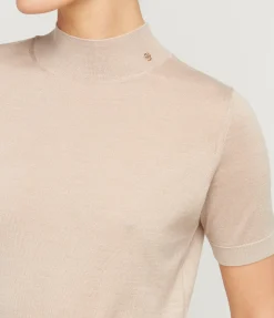 Monique Short Sleeve Sweater In Oatmeal