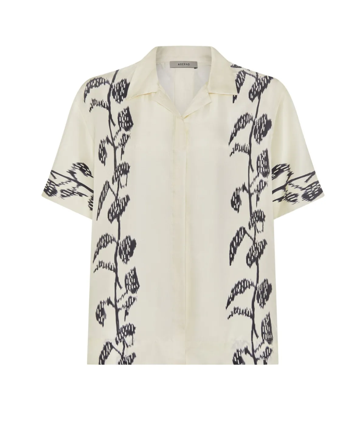 Montauk Silk Shirt In Ecru Vine