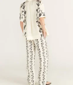 Montauk Silk Shirt In Ecru Vine