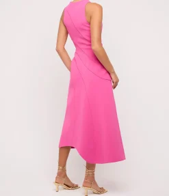 Newgate Midi Dress In Magenta