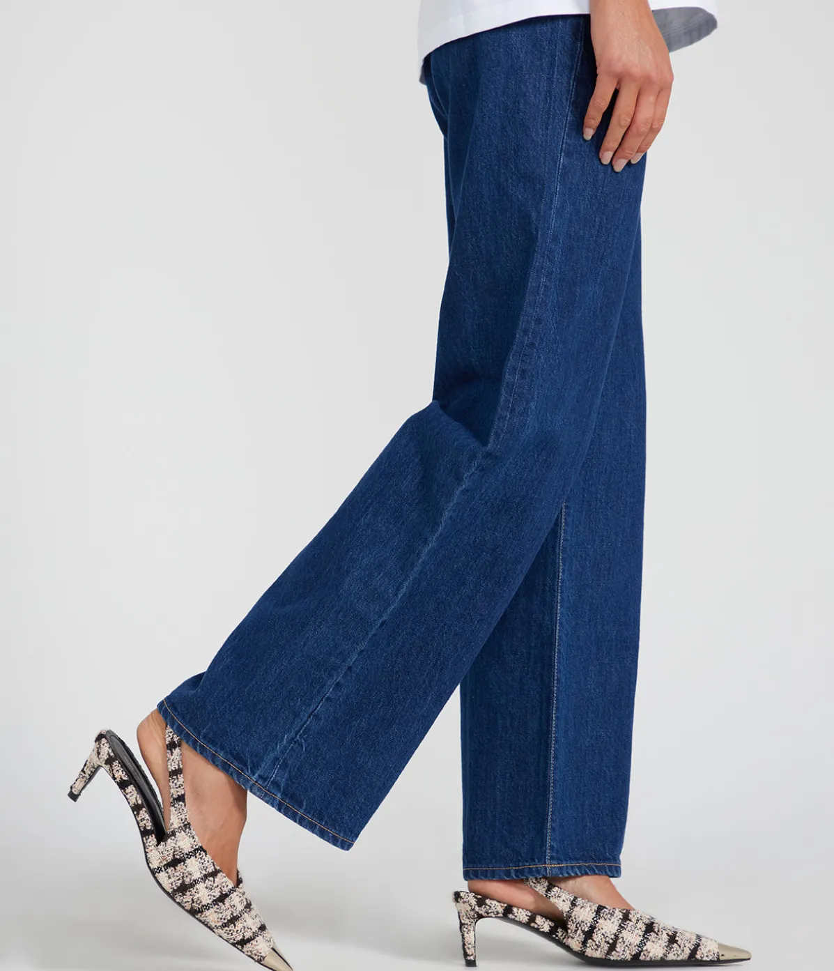 Nina Heels With Metal Toe Cap In Apricot Tweed