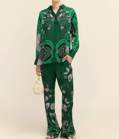 Nova Crepe Shirt In Enchantress Emerald