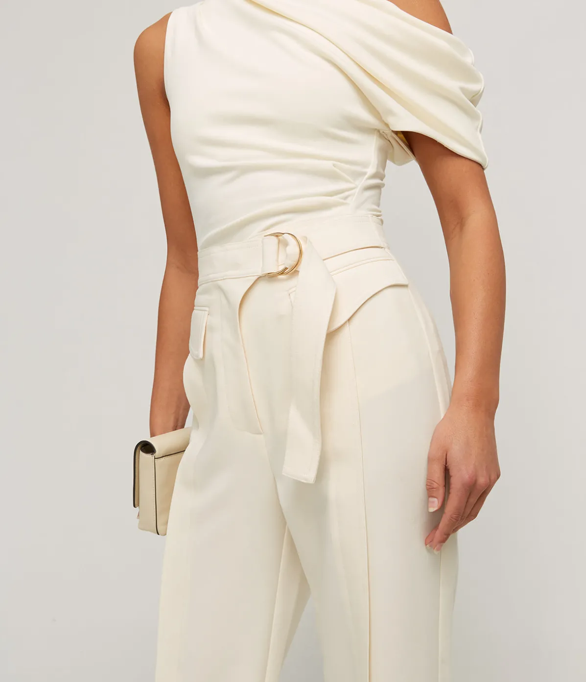 Oatley Belted Pant In Vanilla