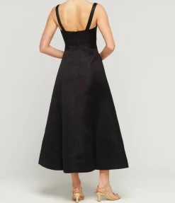 Odette Midi Dress In Ebony