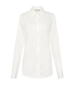 Open Back Cotton Shirt In White