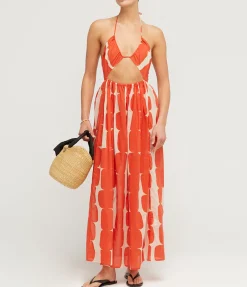 Organic Cotton Halter Dress In Block