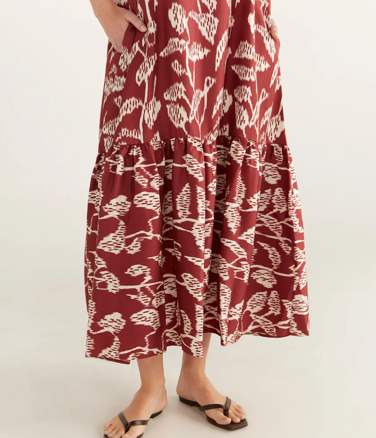 Oslo Silk Dress In Burgundy Vine