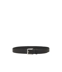 Ostrich Leather Belt In Black