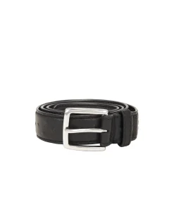 Ostrich Leather Belt In Black