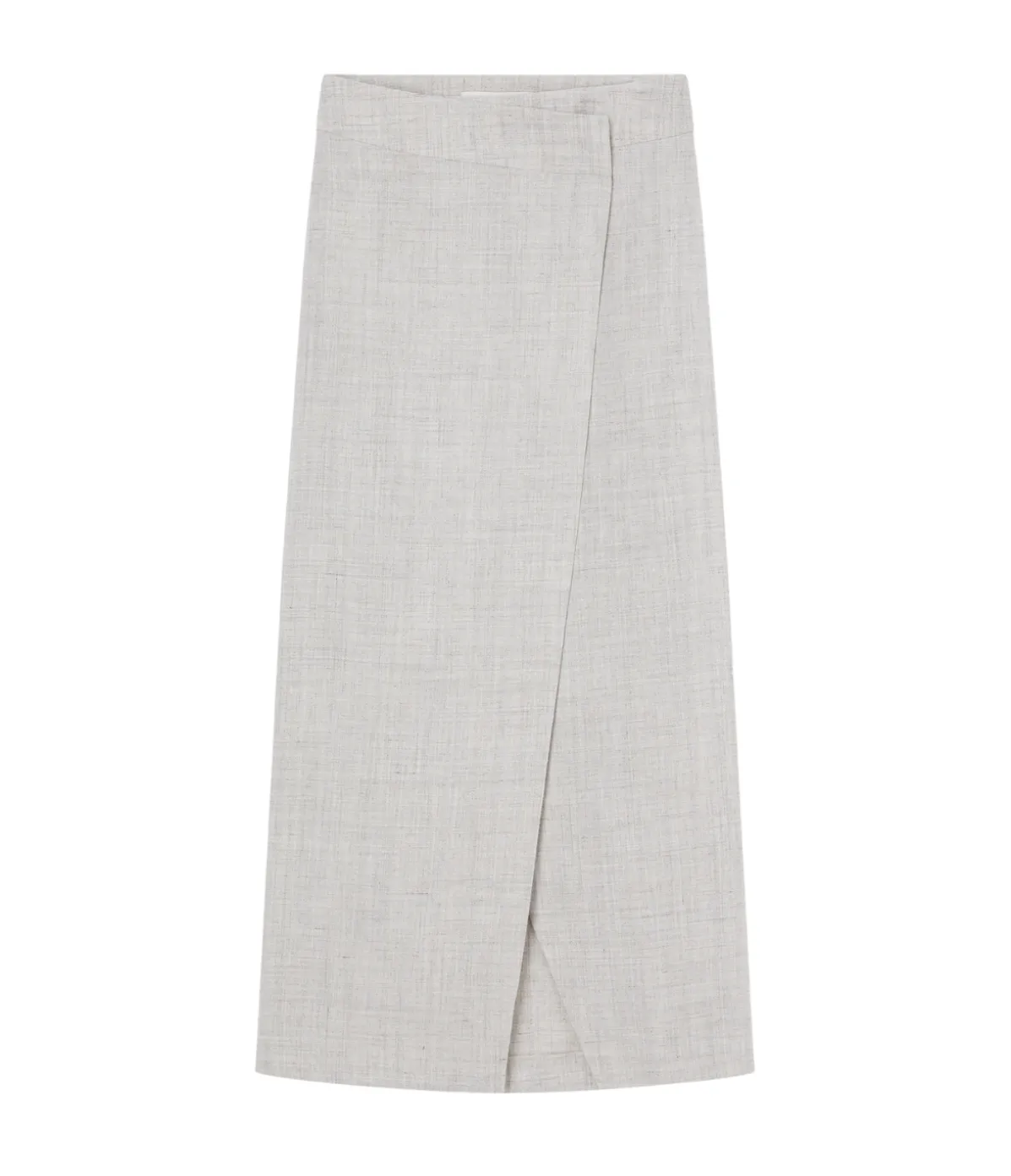 Overlap Waist Skirt In Stone Melange