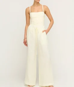 Pantheon Linen Pant In Porcelain