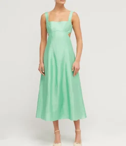 Pennant Midi Dress In Mantis Green
