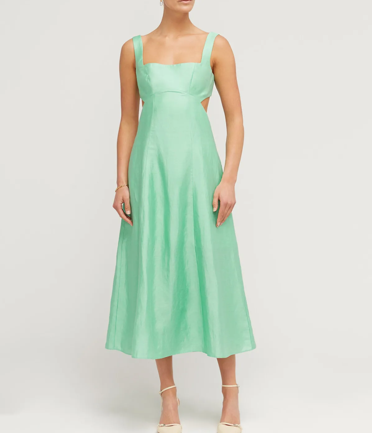 Pennant Midi Dress In Mantis Green