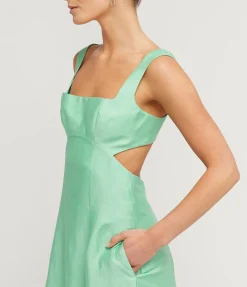 Pennant Midi Dress In Mantis Green