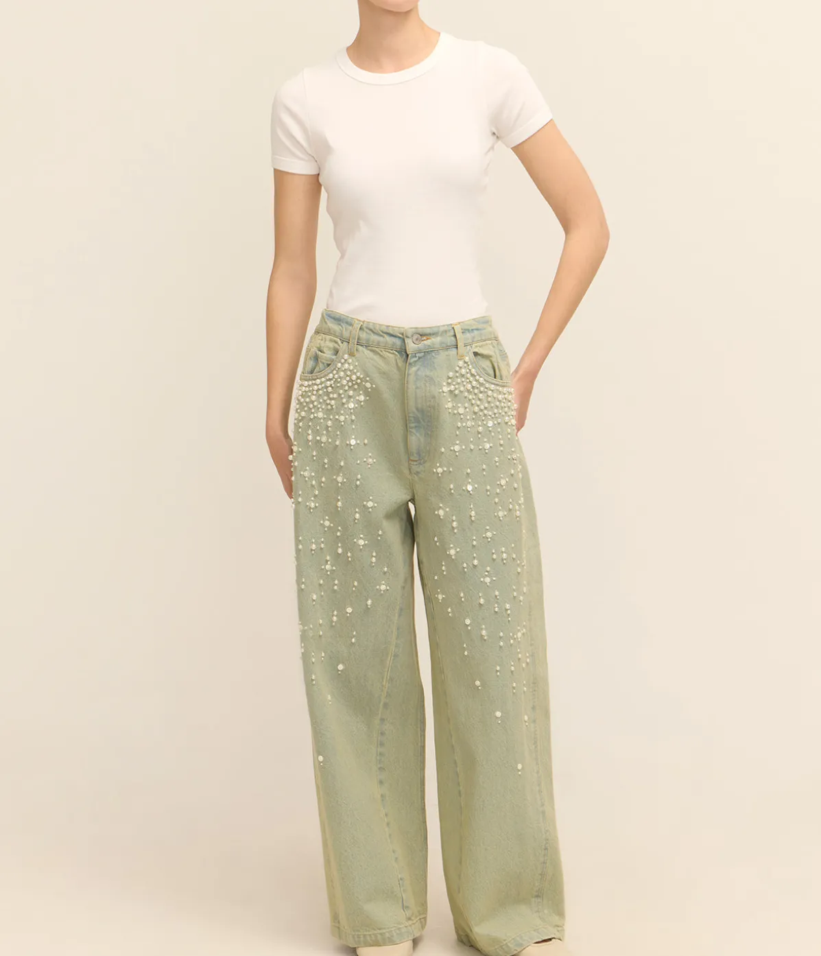 Perlette Denim Pants In Blue