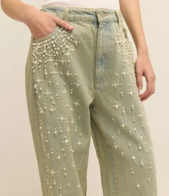 Perlette Denim Pants In Blue