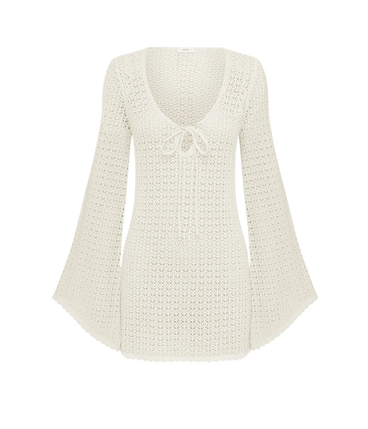 Pointelle Keyhole Mini Dress In Seashell