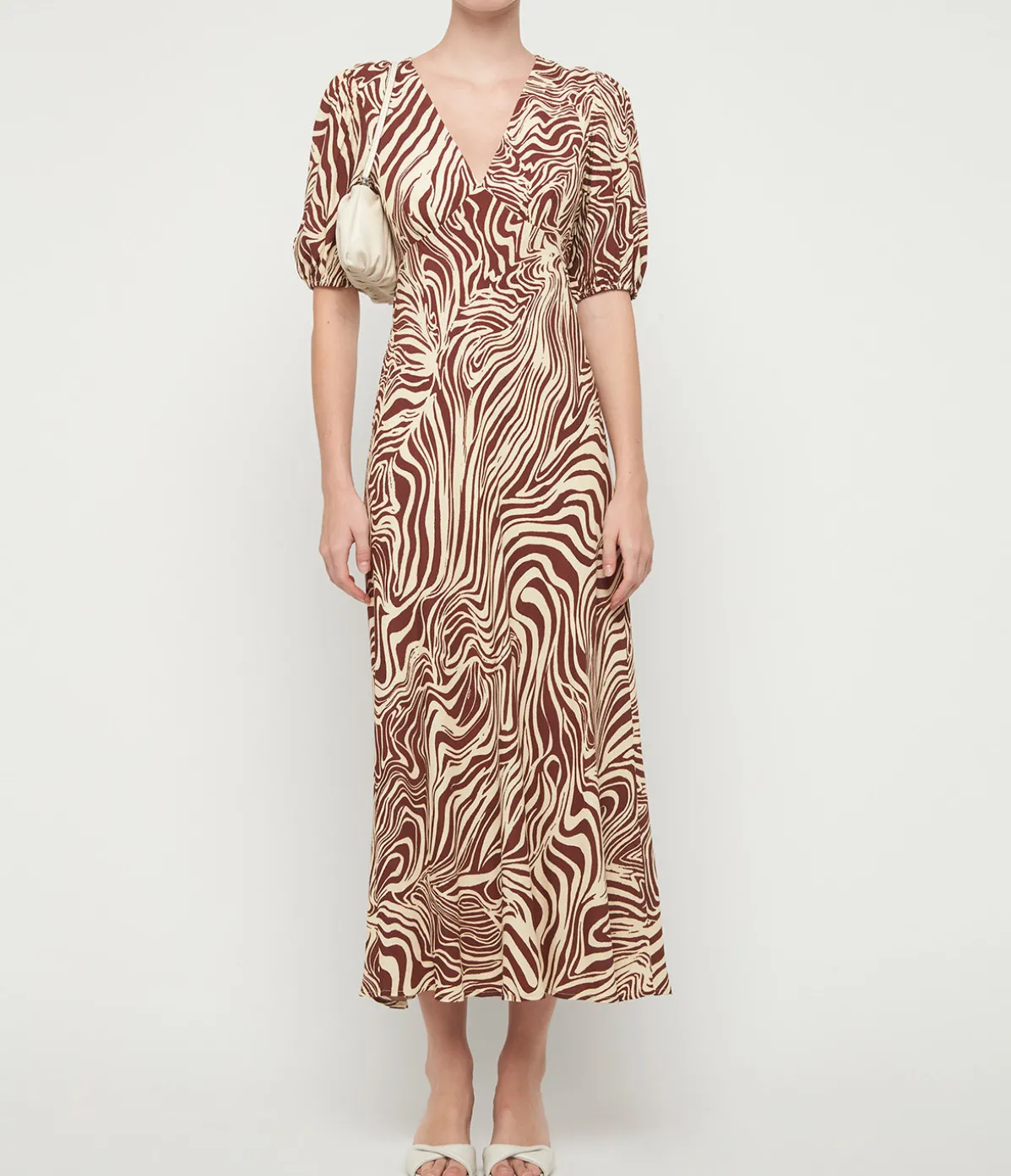 Poppy Dress In Brown Marble Zebra